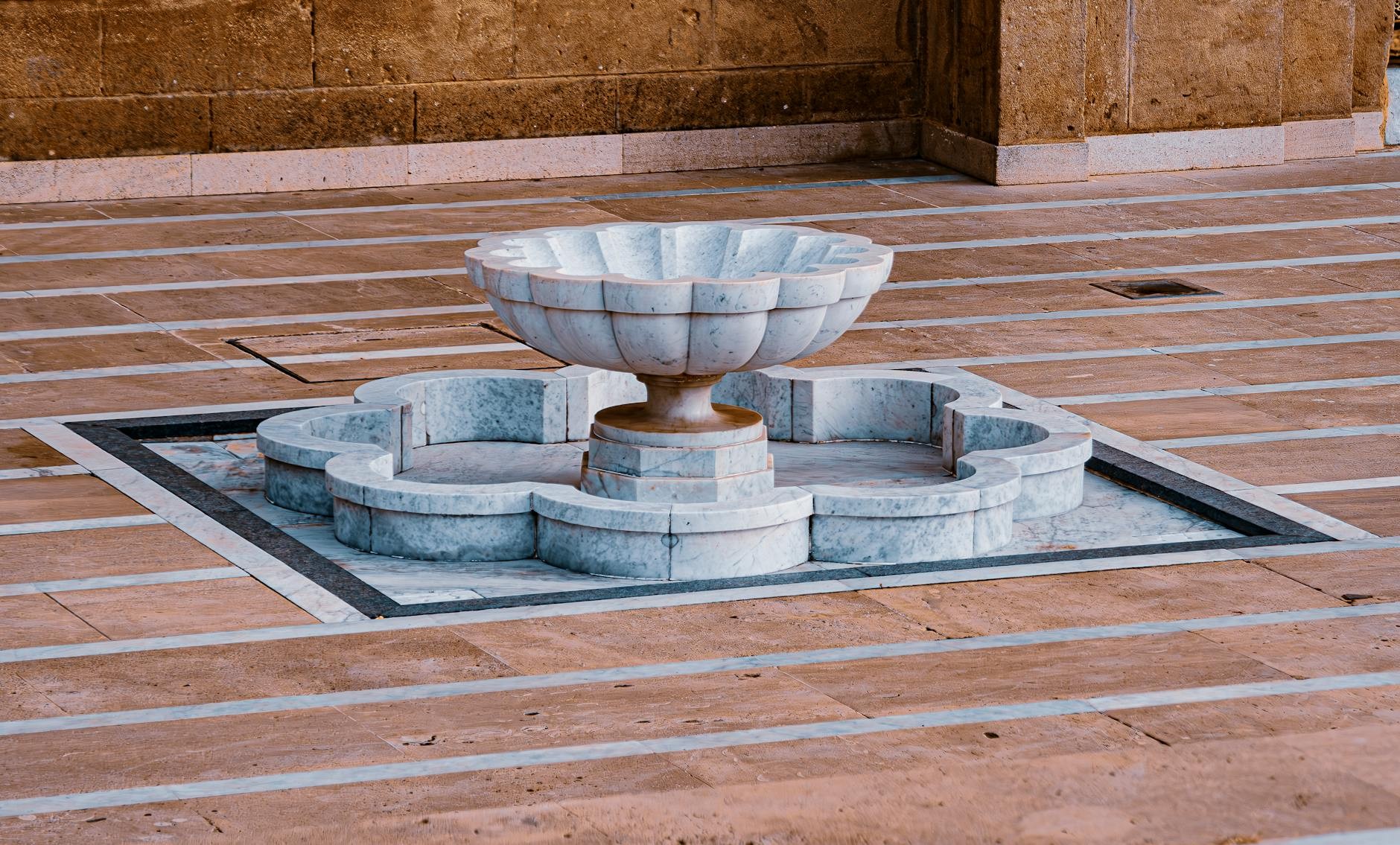 Beautifully styled riad courtyard with traditional Moroccan design elements